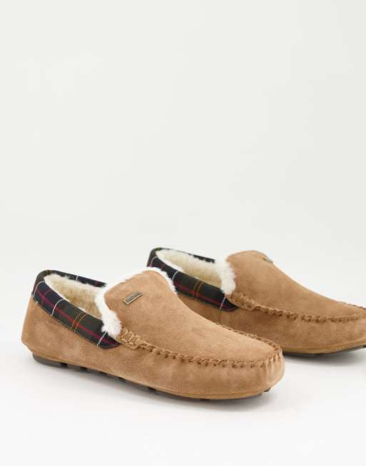 Barbour – Monty – Bruna innetofflor i mocka