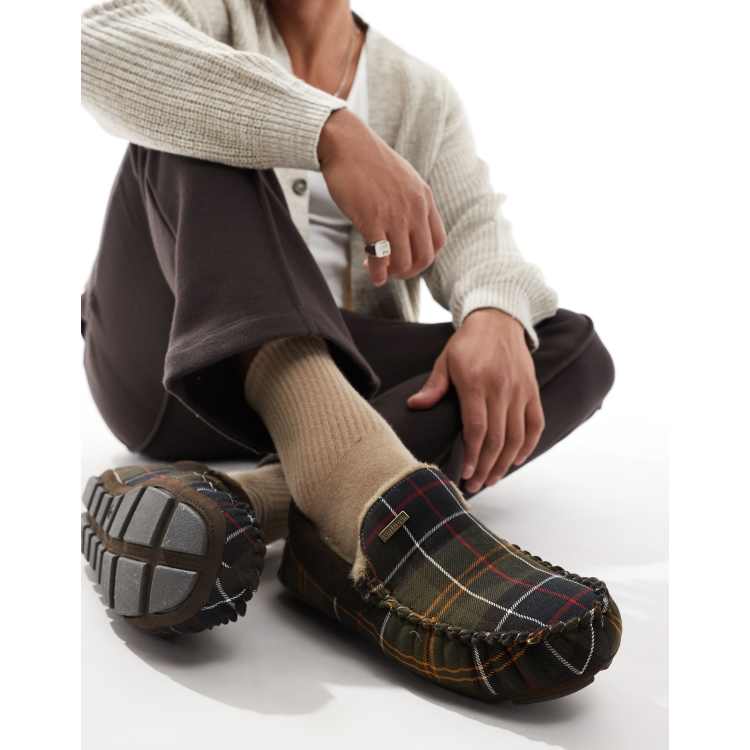 Barbour Monty moccasin slippers in classic tartan ASOS