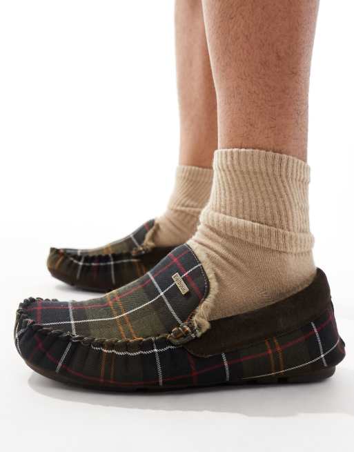 Barbour Monty moccasin slippers in classic tartan | ASOS display picture 1