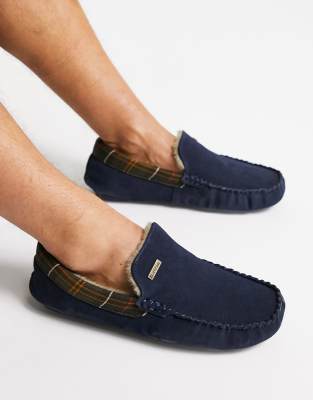 Barbour monty shop suede slippers navy