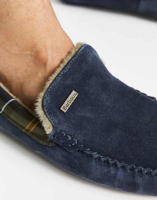 Barbour monty sale suede slippers navy