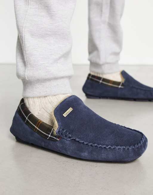 Barbour navy hot sale slippers