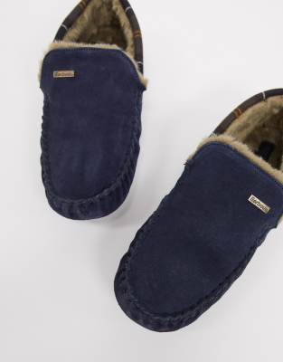 barbour monty suede slippers navy