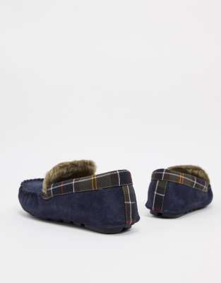 barbour monty suede slippers navy