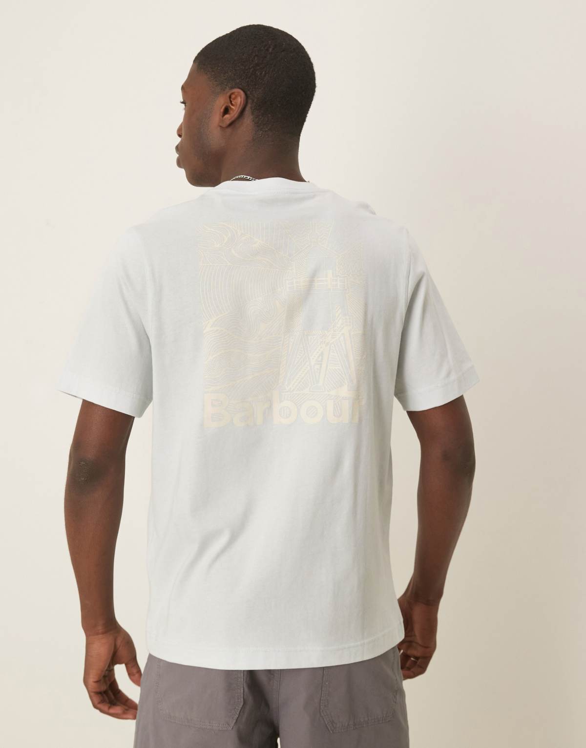 Barbour moonwell back print in light blue