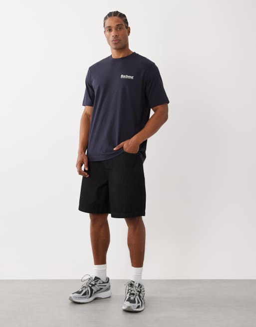 Barbour Moonwell short sleeve back graphic relaxed t-shirt in navy, 2 of 5