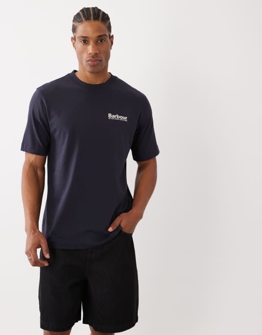 Barbour Moonwell short sleeve back graphic relaxed t-shirt in navy, 3 of 5