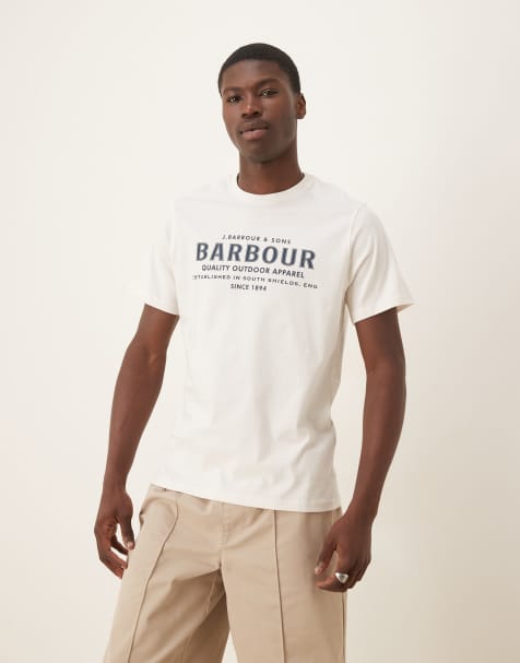 Barbour moorside logo t-shirt in whisper white