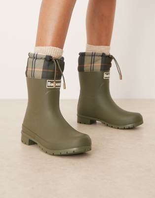  Mowbray mid welly in olive green/ancient tartan 