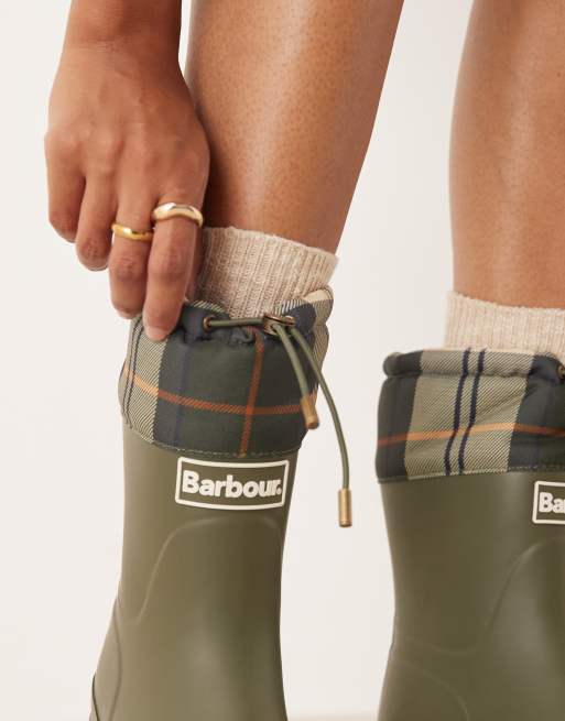 Barbour Mowbray mid welly in olive green/ancient tartan , 3 of 4