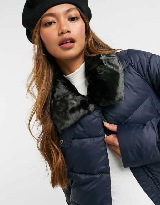 Barbour fur collar on sale jacket