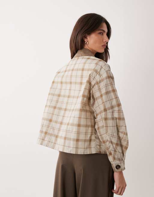 Barbour Myshall tartan dry wax jacket beige, 4 of 4
