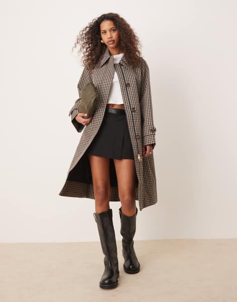 Barbour nadine checked long jacket  - view 1