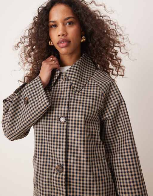 Barbour Nadine checked long jacket ASOS