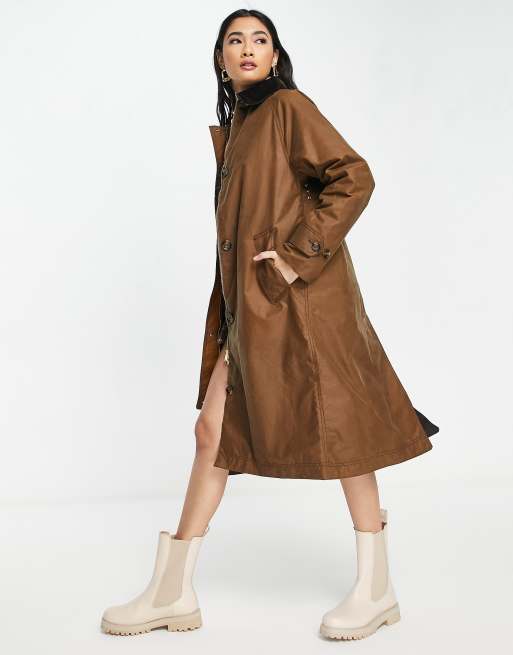 Waxed trench coat hot sale ladies