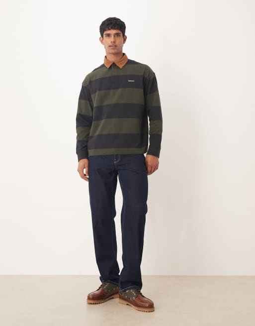Barbour newclose oversized rugby shirt in black - BLACK, 2 of 5