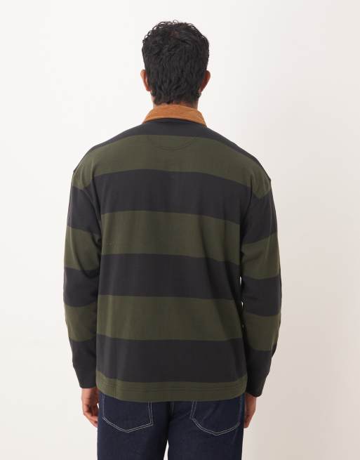 Barbour newclose oversized rugby shirt in black - BLACK, 4 of 5
