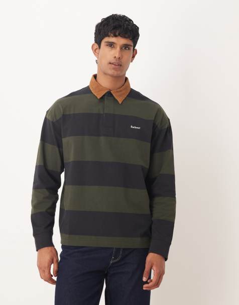 Barbour newclose oversized rugby shirt in multi stripe - view 1