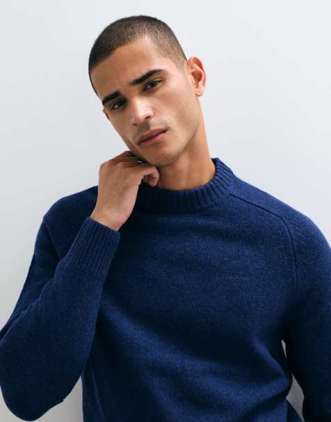 Barbour Newtown knitted crew neck jumper in blue - view 1
