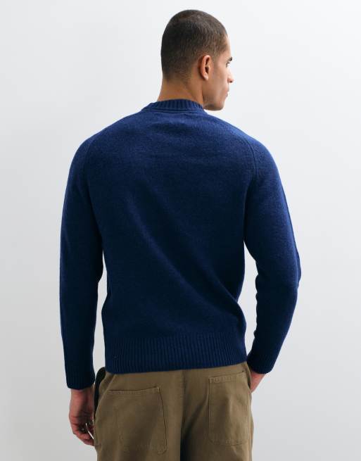 Barbour Newtown knitted crew neck jumper in blue, 2 of 5