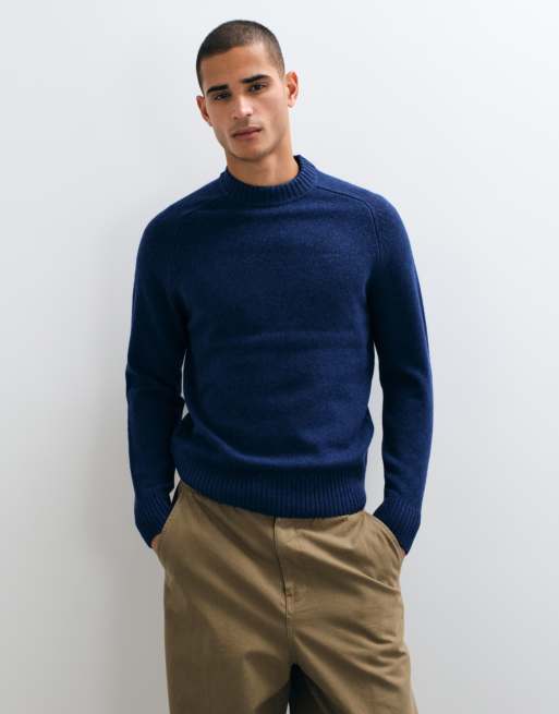 Barbour Newtown knitted crew neck jumper in blue, 3 of 5