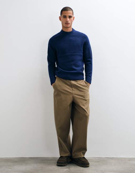 Barbour Newtown knitted crew neck jumper in blue, 4 of 5