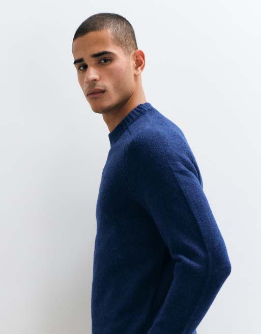 Barbour Newtown knitted crew neck jumper in blue, 5 of 5