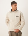 [Barbour] Barbour Nicholas brushed oversized crew neck sweatshirt in mist-White Chest 45.5 Mist