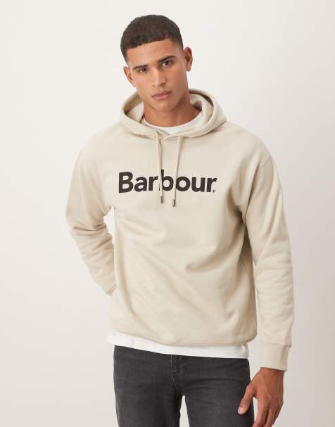 Barbour Nicholas brushed oversized hoodie in mist - WHITE - view 1