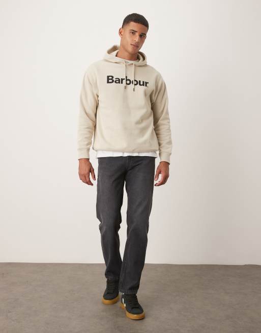 Barbour Nicholas brushed oversized hoodie in mist - WHITE, 2 of 5