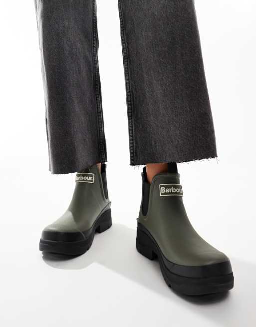 Barbour Nimbus chelsea welly in olive black ASOS