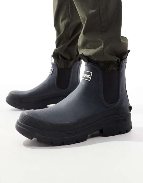 Barbour Nimbus chunky chelsea gumboots in navy - view 1