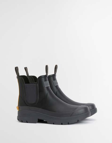 Barbour Nimbus chunky chelsea wellington boots in black - view 1