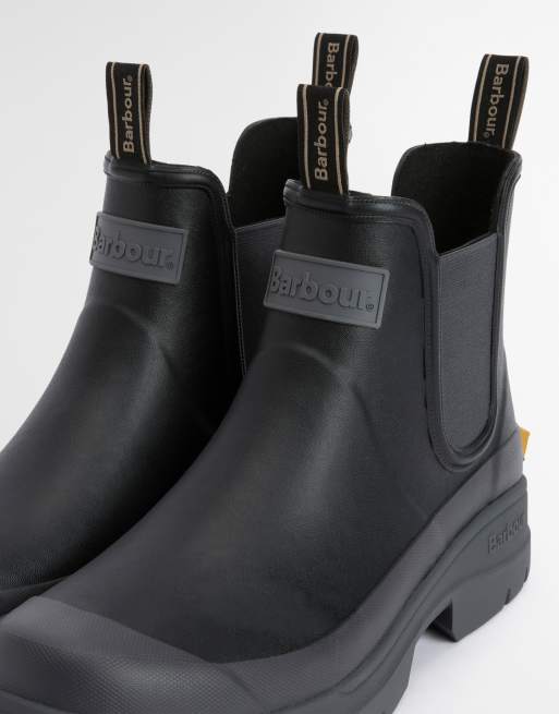 Barbour Nimbus chunky chelsea wellington boots in black, 2 of 4