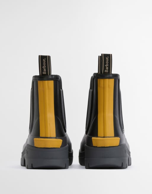 Barbour Nimbus chunky chelsea wellington boots in black, 4 of 4
