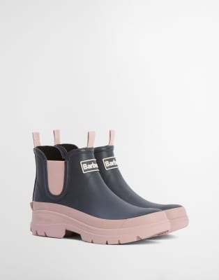  Nimbus chunky chelsea wellington boots in blue and pink