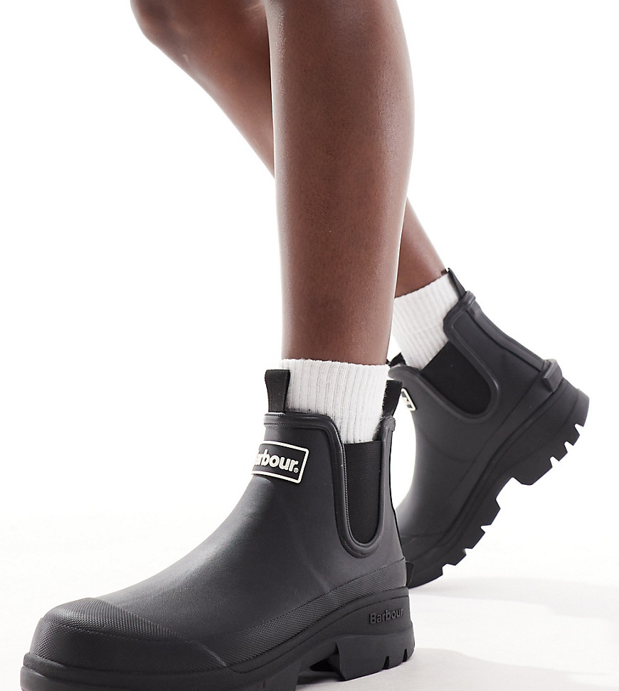 Barbour Nimbus chunky wellington boots in black exclusive to asos