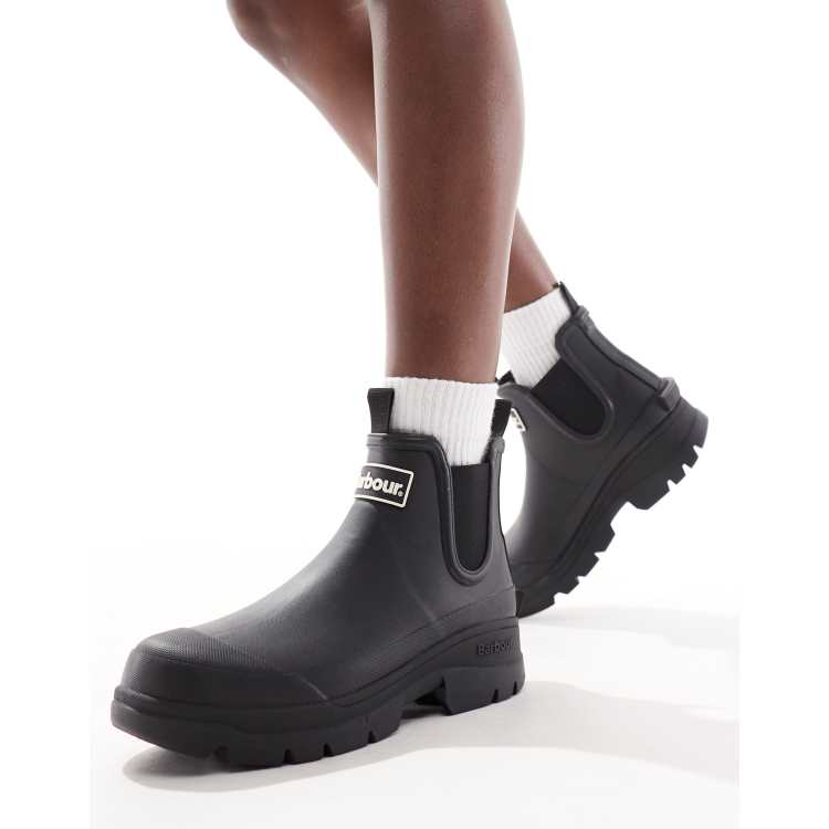 Barbour Nimbus chunky wellington boots in black exclusive to asos