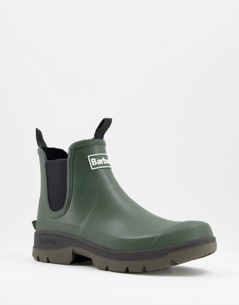 Barbour Nimbus wellington chelsea boots in olive - MGREEN - view 1