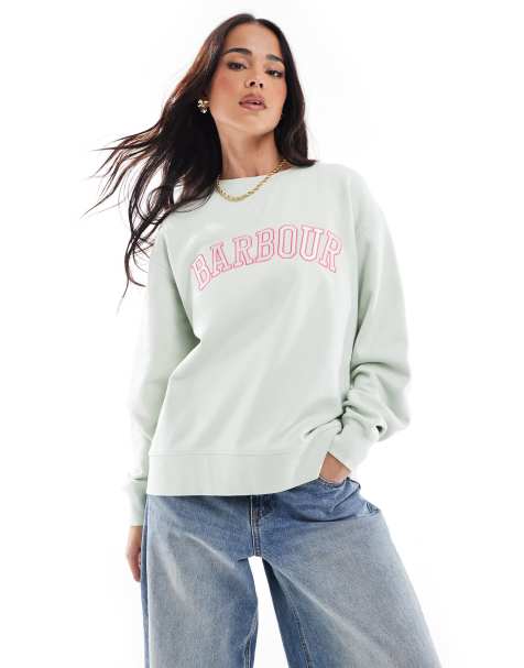 Barbour Northumberland crew neck sweatshirt in pale aqua - view 1