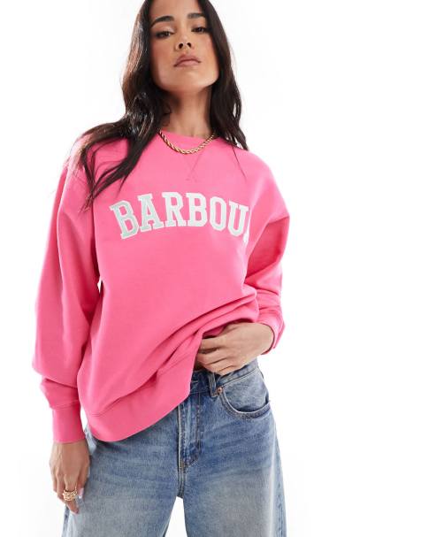 Barbour Northumberland crew neck sweatshirt in rose pink - view 1