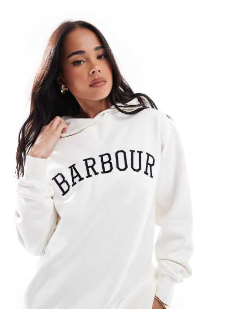 Barbour Northumberland hoodie in cloud/navy - view 1