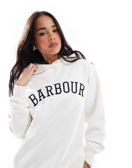 Barbour Northumberland hoodie in cloud/navy