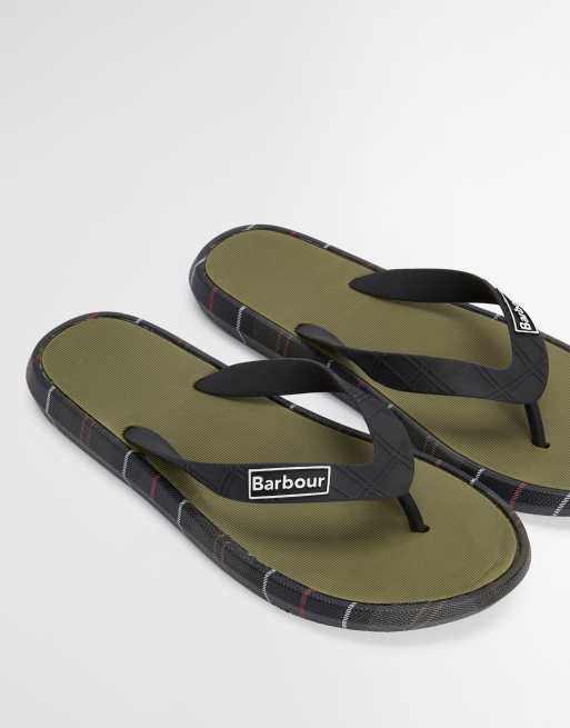 Barbour Oakdale tartan sandal in green, 2 of 4