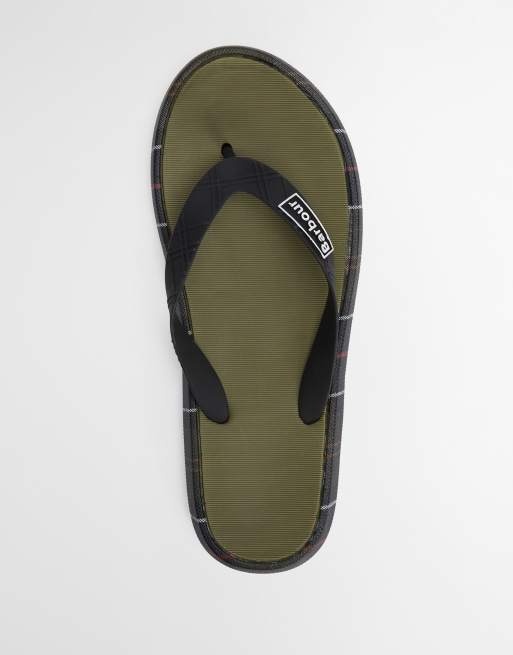 Barbour Oakdale tartan sandal in green, 3 of 4