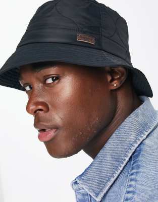 Barbour Barbour onion quilted bucket hat in black