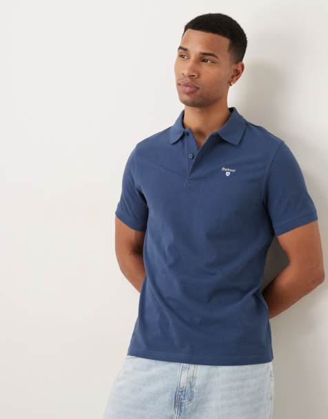 Barbour original sports tailored polo shirt in dark denim - view 1