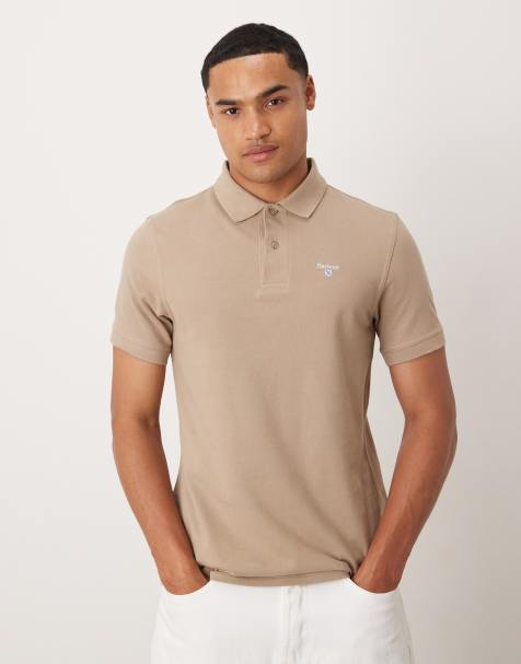 Barbour Original sports tailored polo shirt in washed stone  - view 1