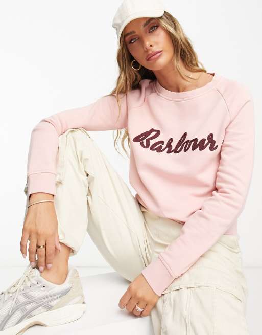 Barbour Otterburn logo sweatshirt in pink | ASOS