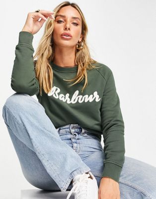 Barbour otterburn sweatshirt in olive green